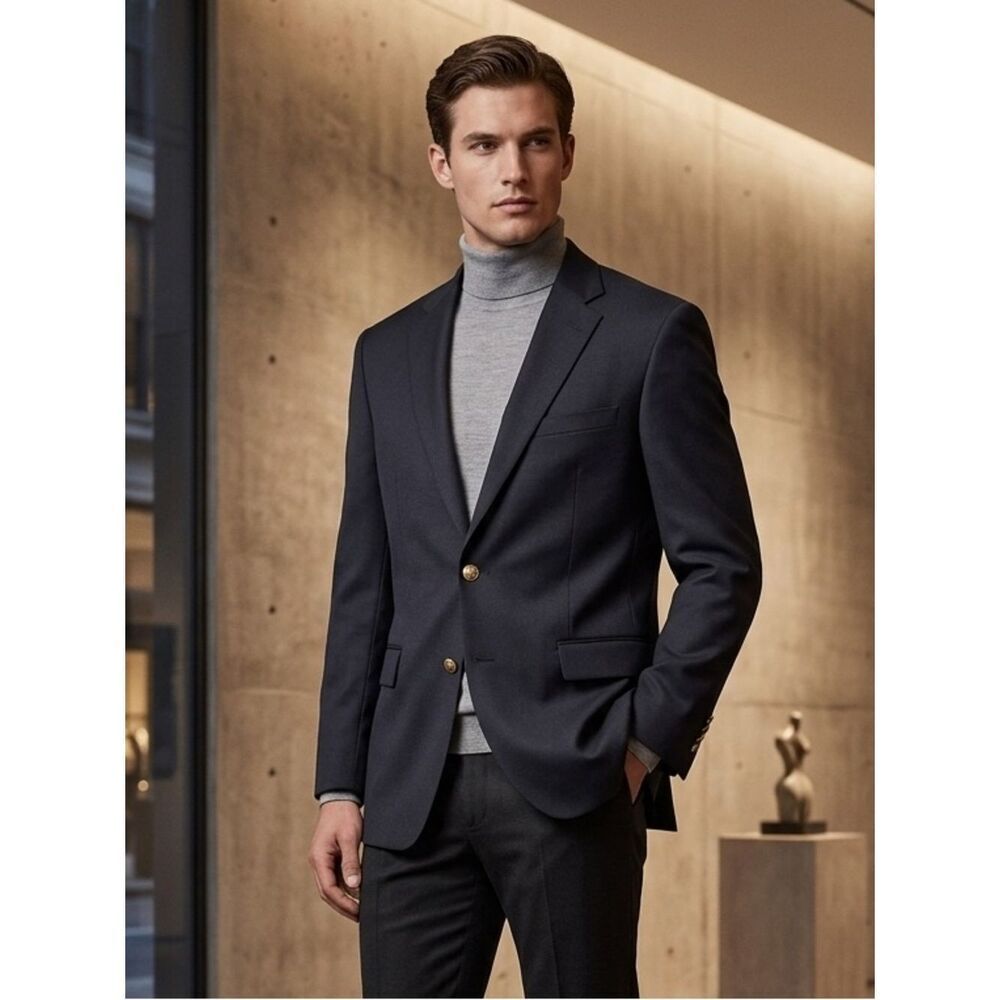 Take 50% OFF-Cianni Cellini Men’s Navy Blue Blazer, Size-44S